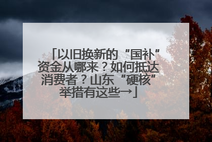 以旧换新的“国补”资金从哪来？如何抵达消费者？山东“硬核”举措有这些→
