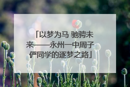 以梦为马 驰骋未来——永州一中周子俨同学的逐梦之路