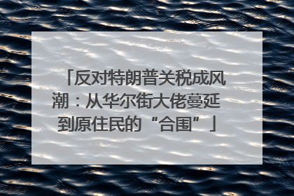 反对特朗普关税成风潮：从华尔街大佬蔓延到原住民的“合围”