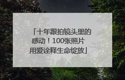 十年跟拍镜头里的感动！100张照片用爱诠释生命绽放