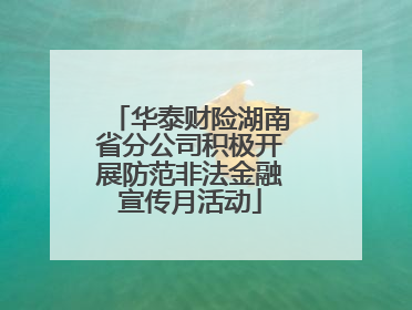 华泰财险湖南省分公司积极开展防范非法金融宣传月活动
