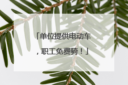 单位提供电动车，职工免费骑！
