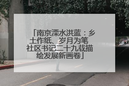 南京溧水洪蓝：乡土作纸、岁月为笔 社区书记二十九载描绘发展新画卷