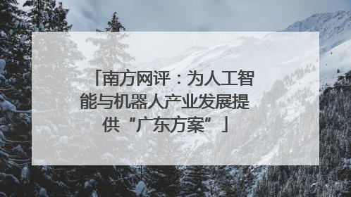 南方网评：为人工智能与机器人产业发展提供“广东方案”