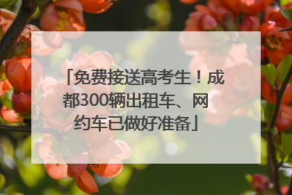 免费接送高考生！成都300辆出租车、网约车已做好准备