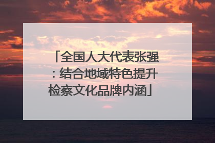 全国人大代表张强：结合地域特色提升检察文化品牌内涵