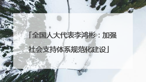 全国人大代表李鸿彬：加强社会支持体系规范化建设