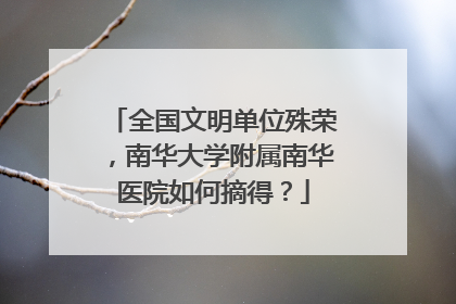 全国文明单位殊荣，南华大学附属南华医院如何摘得？
