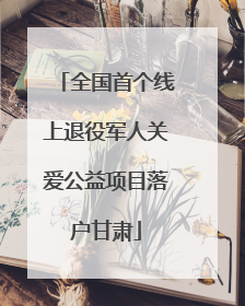 全国首个线上退役军人关爱公益项目落户甘肃