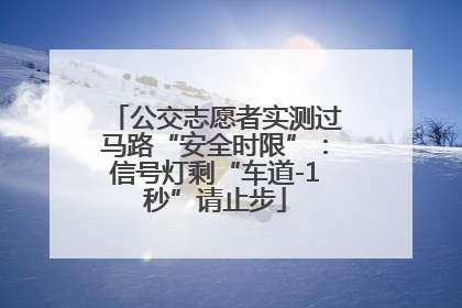 公交志愿者实测过马路“安全时限”：信号灯剩“车道-1秒”请止步