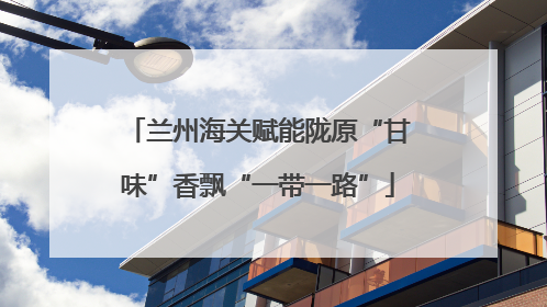 兰州海关赋能陇原“甘味”香飘“一带一路”