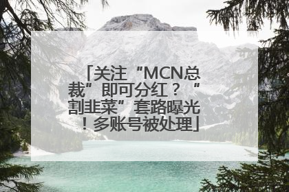 关注“MCN总裁”即可分红？“割韭菜”套路曝光！多账号被处理
