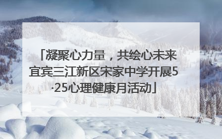 凝聚心力量，共绘心未来 宜宾三江新区宋家中学开展5·25心理健康月活动