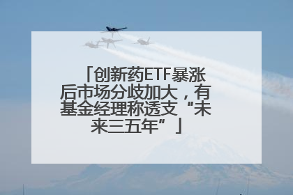 创新药ETF暴涨后市场分歧加大，有基金经理称透支“未来三五年”