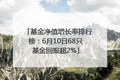 基金净值增长率排行榜：6月10日68只基金回报超2%