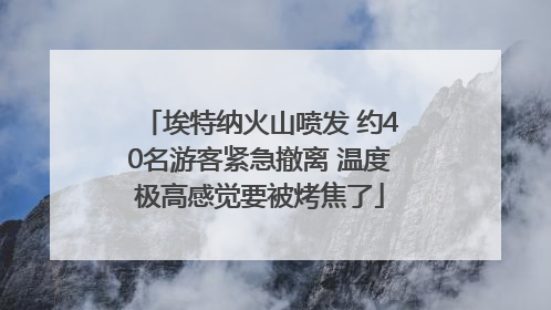埃特纳火山喷发 约40名游客紧急撤离 温度极高感觉要被烤焦了