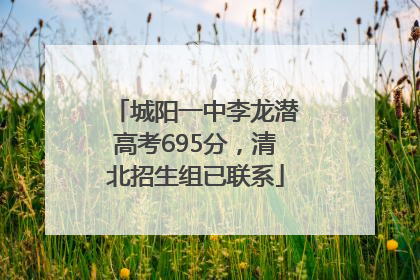 城阳一中李龙潜高考695分，清北招生组已联系