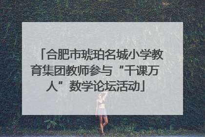 合肥市琥珀名城小学教育集团教师参与“千课万人”数学论坛活动