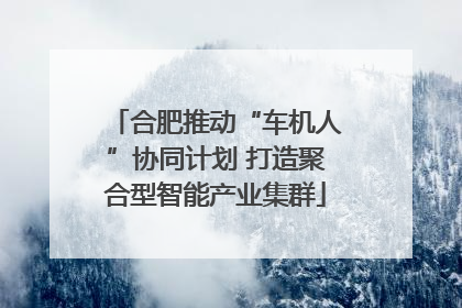 合肥推动“车机人”协同计划 打造聚合型智能产业集群