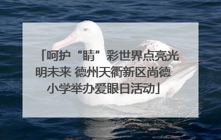 呵护“睛”彩世界点亮光明未来 德州天衢新区尚德小学举办爱眼日活动