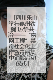 四川乐山举行嘉州铁腕 厉禁共治——“嘉网工程”禁毒社会化工作暨毒品集中销毁启动仪式