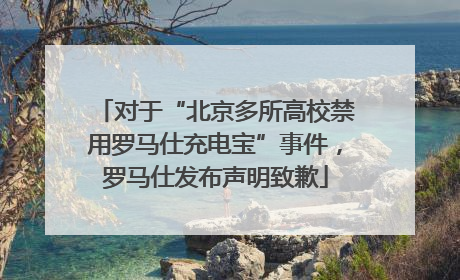 对于“北京多所高校禁用罗马仕充电宝”事件，罗马仕发布声明致歉