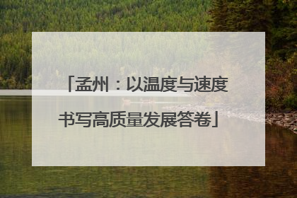 孟州：以温度与速度书写高质量发展答卷