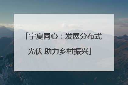 宁夏同心：发展分布式光伏 助力乡村振兴