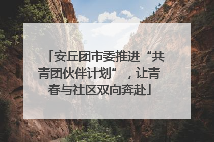 安丘团市委推进“共青团伙伴计划”，让青春与社区双向奔赴