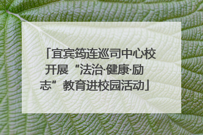 宜宾筠连巡司中心校开展“法治·健康·励志”教育进校园活动