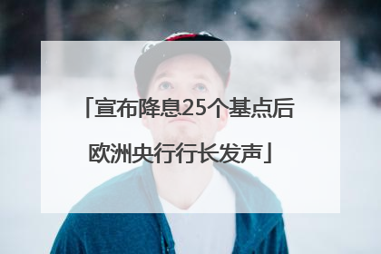 宣布降息25个基点后 欧洲央行行长发声