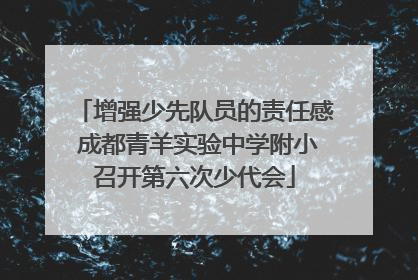增强少先队员的责任感 成都青羊实验中学附小召开第六次少代会