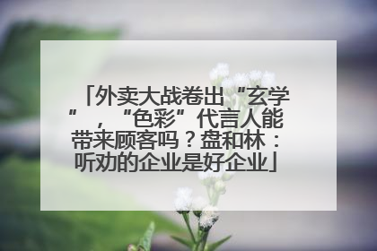 外卖大战卷出“玄学”，“色彩”代言人能带来顾客吗？盘和林：听劝的企业是好企业