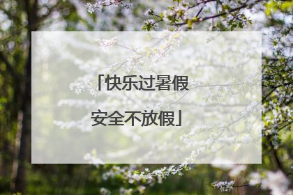快乐过暑假 安全不放假
