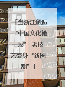 当浙江邂逅“中国文化第一展” 老技艺变身“新国潮”