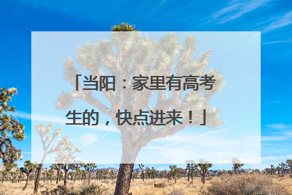 当阳：家里有高考生的，快点进来！