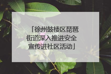 徐州鼓楼区琵琶街道深入推进安全宣传进社区活动