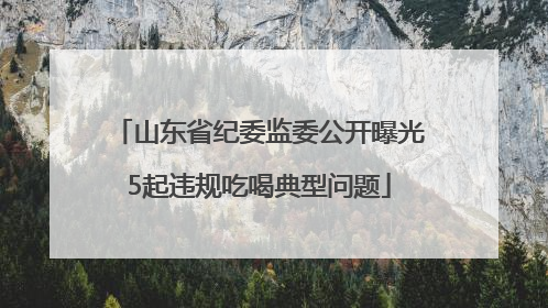 山东省纪委监委公开曝光5起违规吃喝典型问题