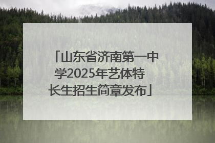 山东省济南第一中学2025年艺体特长生招生简章发布
