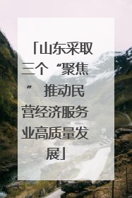 山东采取三个“聚焦” 推动民营经济服务业高质量发展