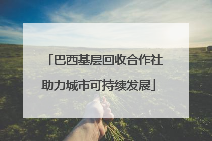 巴西基层回收合作社助力城市可持续发展