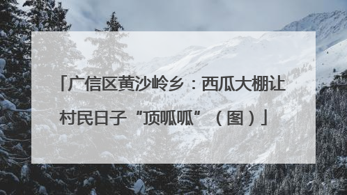 广信区黄沙岭乡：西瓜大棚让村民日子“顶呱呱”（图）
