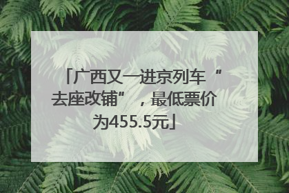广西又一进京列车“去座改铺”，最低票价为455.5元