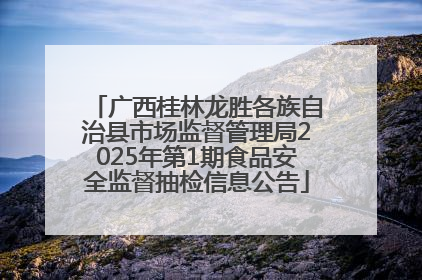 广西桂林龙胜各族自治县市场监督管理局2025年第1期食品安全监督抽检信息公告
