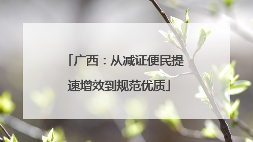 广西：从减证便民提速增效到规范优质