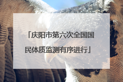 庆阳市第六次全国国民体质监测有序进行