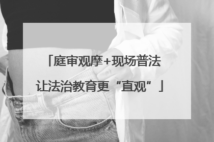 庭审观摩+现场普法 让法治教育更“直观”