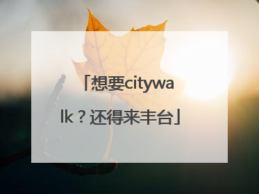 想要citywalk？还得来丰台