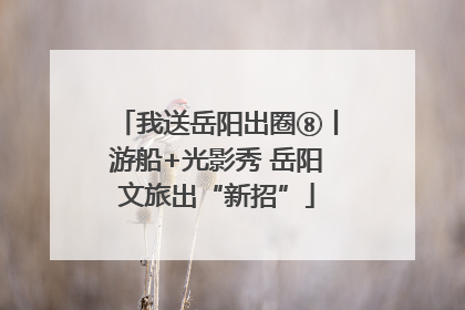 我送岳阳出圈⑧丨游船+光影秀 岳阳文旅出“新招”