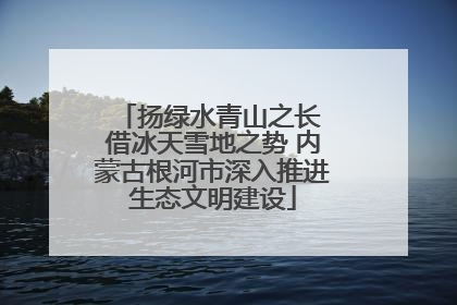 扬绿水青山之长 借冰天雪地之势 内蒙古根河市深入推进生态文明建设